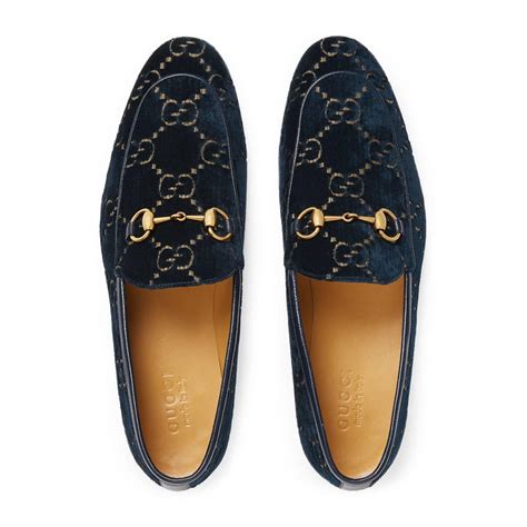 gucci velvet loafers blue|gucci jordaan leather loafer men.